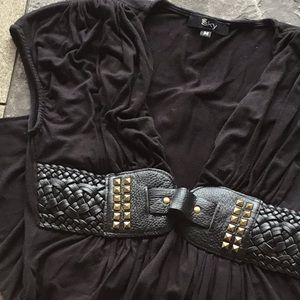 Sky v-neck blouse with belt